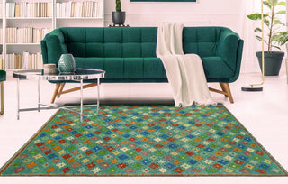 Balochi Adeben Light Green/Ivory Rug, 4'10x7'11