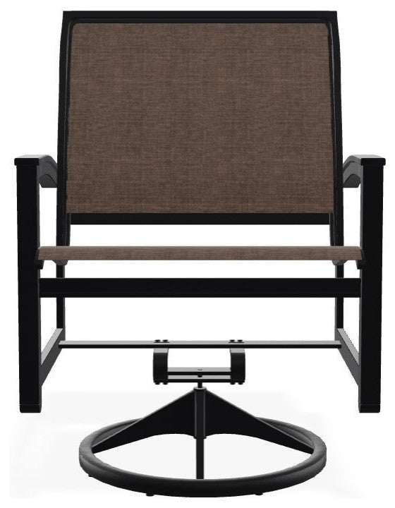 Bazza Sling Outdoor Swivel Rocker, Mocha/Black