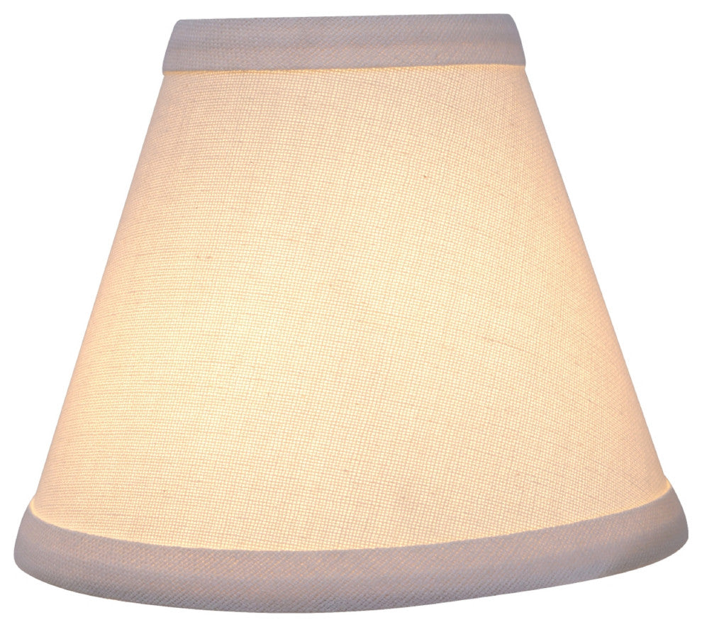 32045-5 Hardback Empire Chandelier Clip On Lamp Shade Vanilla Linen 3"x6"x5"