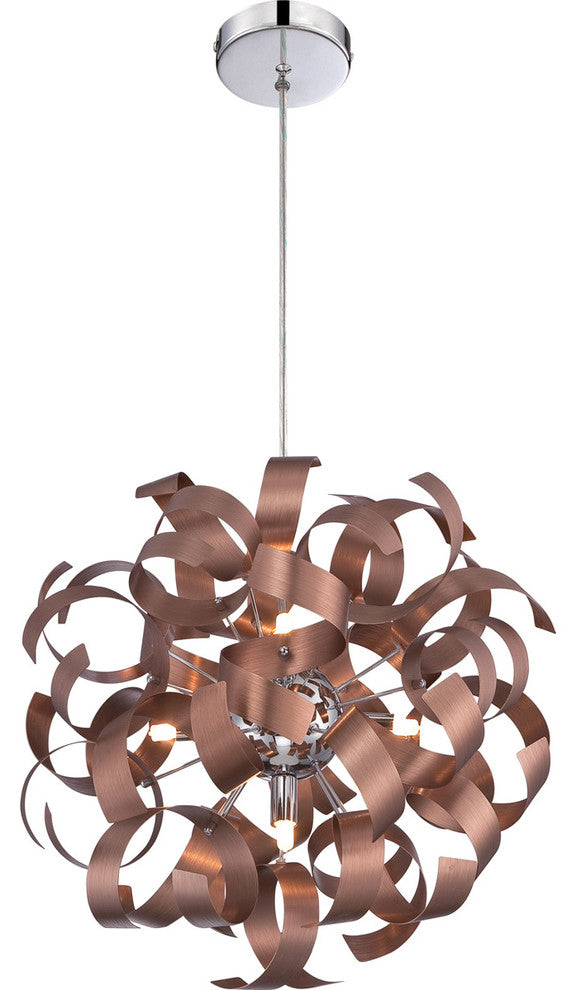 Quoizel RBN2817SG Five Light Pendant Ribbons Satin Copper