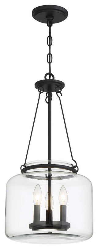 Akron 3-Light Pendant, Matte Black