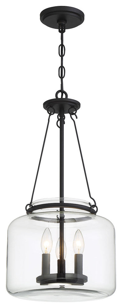 Akron 3-Light Pendant, Matte Black