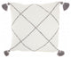 Boho Gray Cotton Accent Throw Pillow
