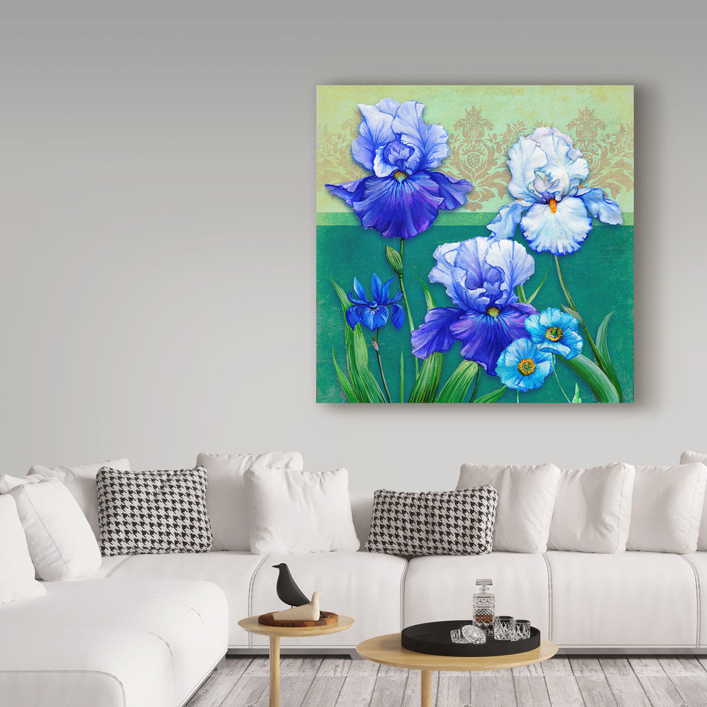 Maria Rytova 'Blue Flowers ' Canvas Art, 18"x18"