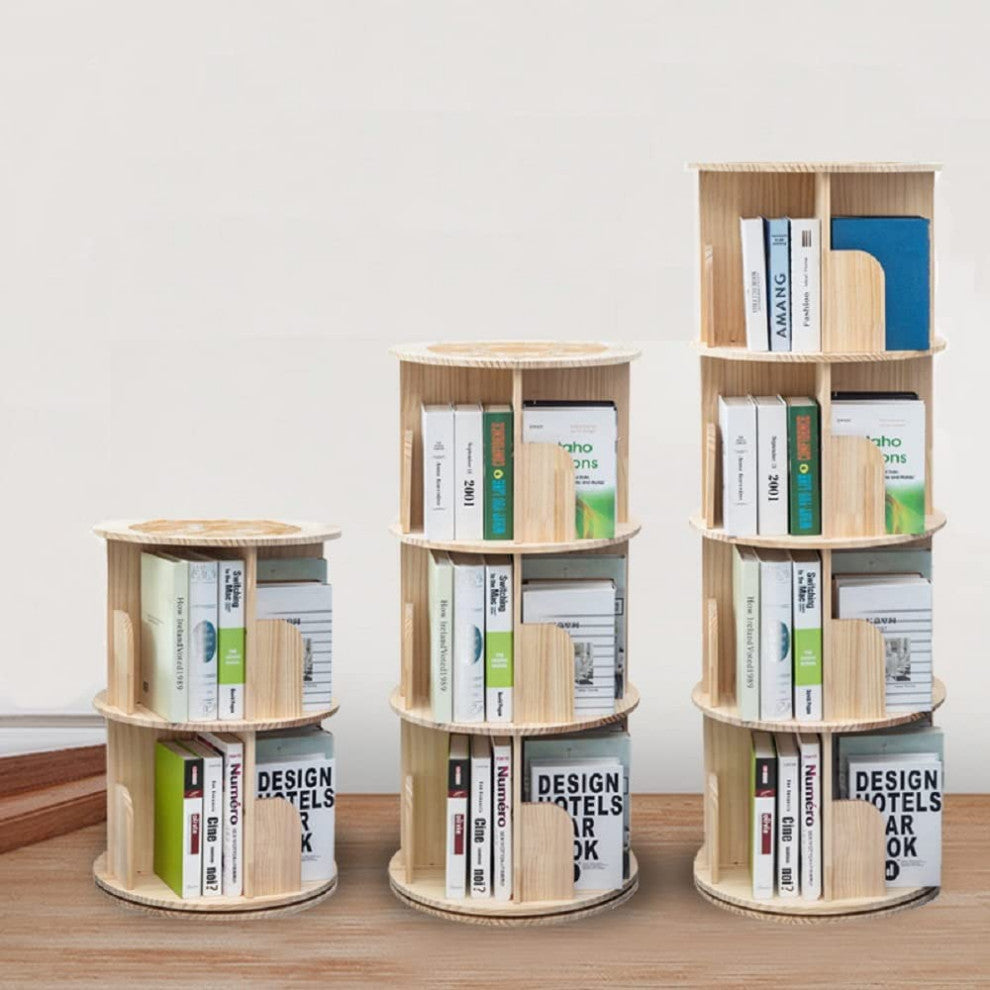 Rotating Bookshelf 360 Display 4 Tier Floor Standing for Kids and Adults