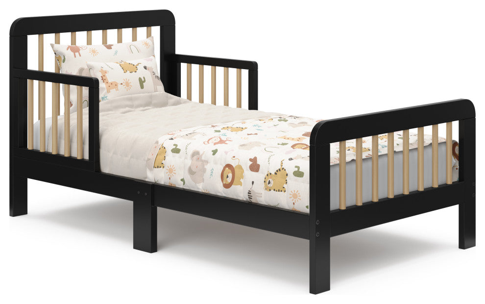 Storkcraft Pasadena Toddler Bed, Black With Driftwood