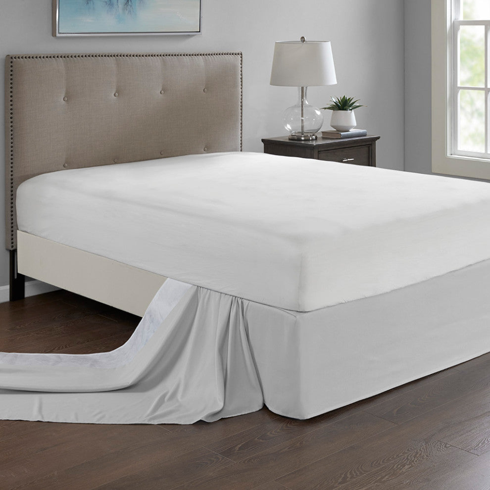 Madison Park Simple Fit Wrap Around Adjustable Bedskirt, Grey