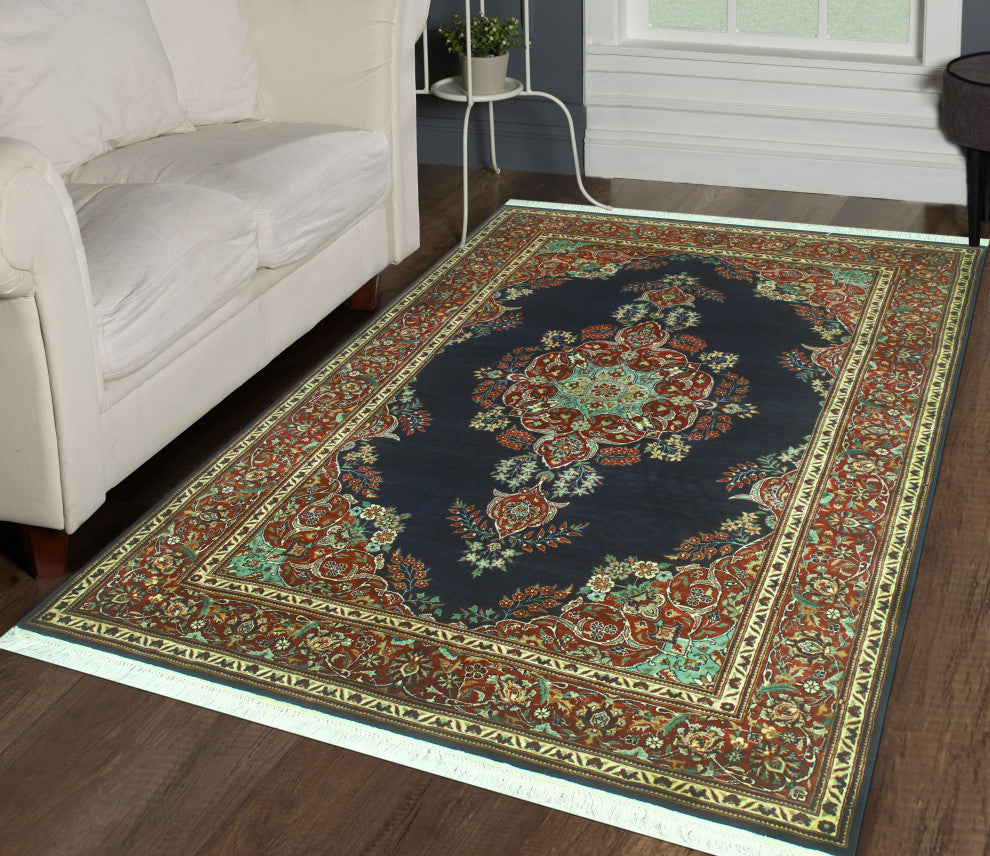 Heirloom Naseer Park Red/Light Green Rug, 4'3x6'9
