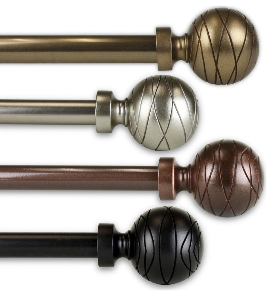 Arman Curtain Rod, Black, 120-170"