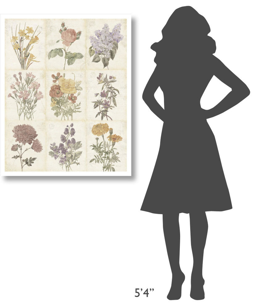 "Flowers of the Month 9 Patch Vintage" Paper Print by Katie Pertiet, 30"x37"
