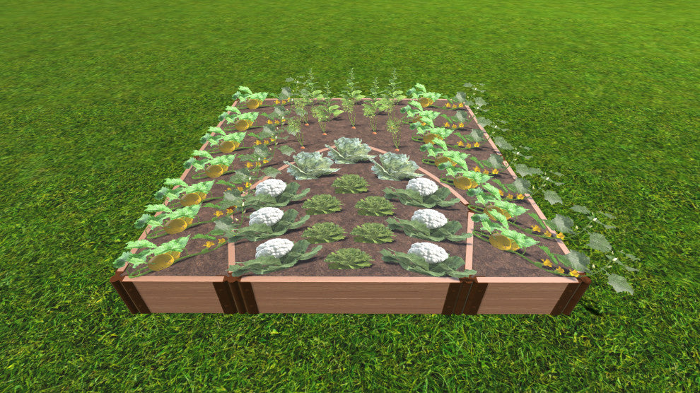 Classic Sienna Walk-In Cathedral 8'x8'x11" Raised Garden Bed, 2" Profile