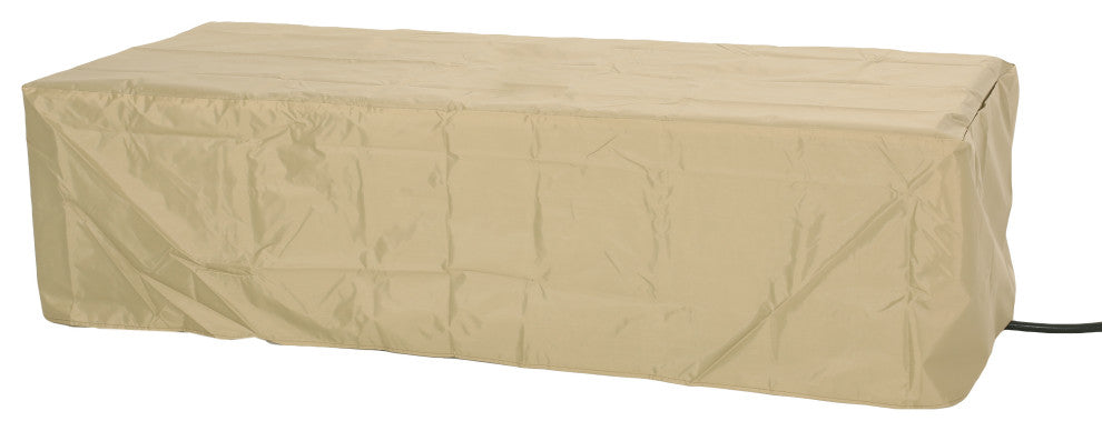 Jasmine Outdoor Iron 50K BTU Rectangular Fire Pit Table, Brushed Black