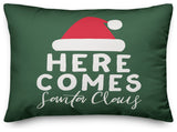 Here Comes Santa Claus 14"x20" Throw Pillow