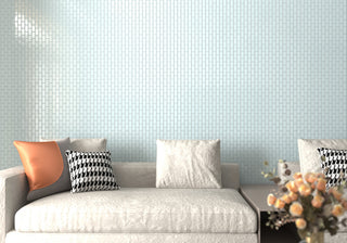 CastelloUSA Anacleto Ceramic Pressed 1"x2" Mosaic Tile, Light Blue