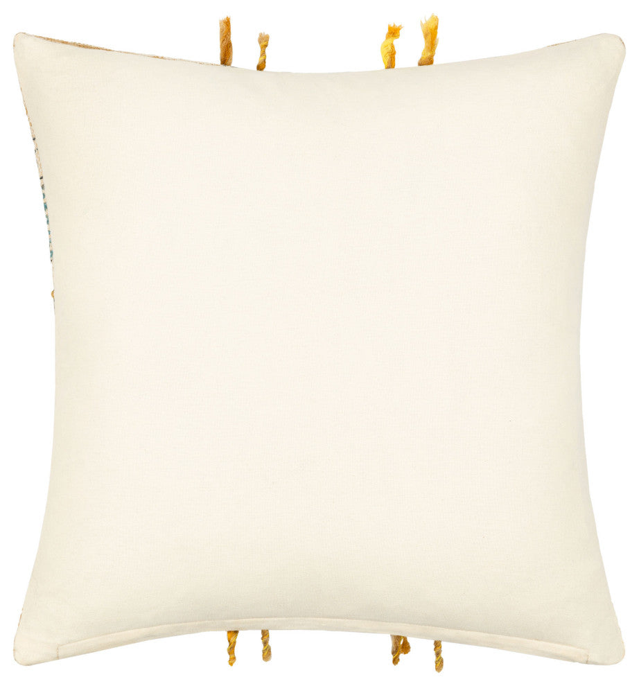 Surya Sanga Ink Blue Pillow Shell With Down Insert 22"H X 22"W