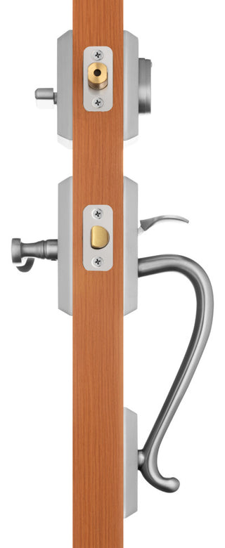 Rockwell Premium Solid Brass Entry Door Savoy Handleset, Brushed Nickel