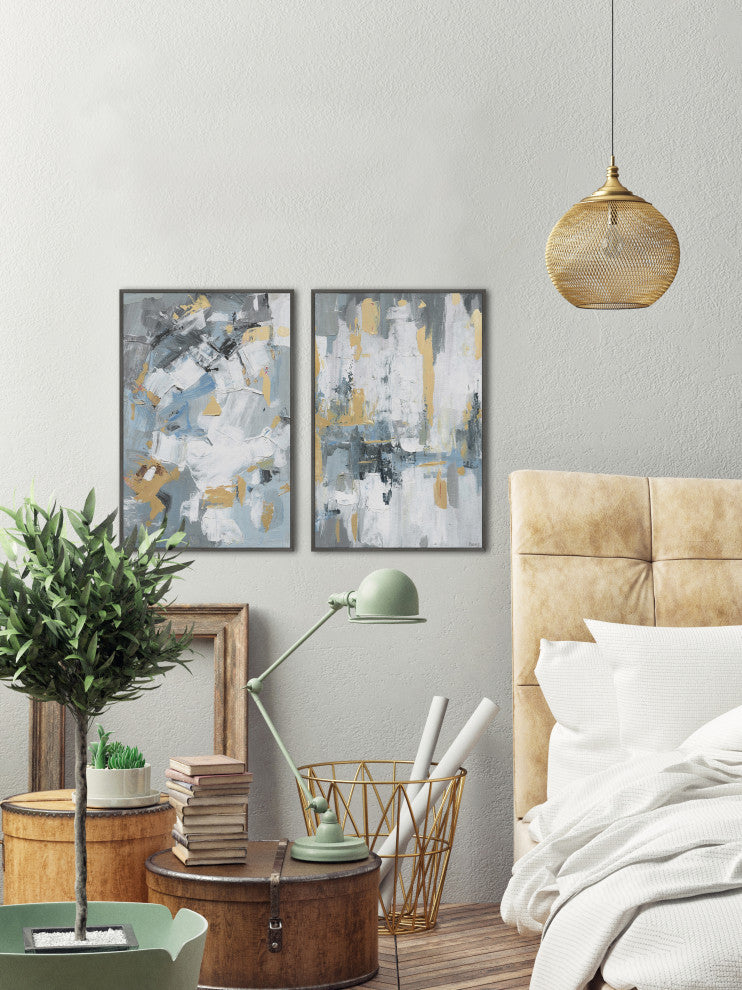 Paint Strokes Diptych, 24"x18"