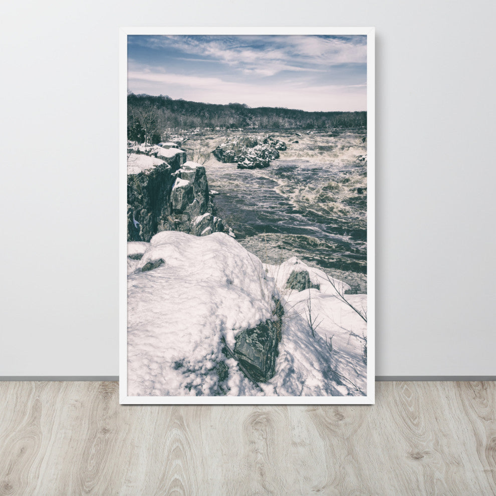 Great Falls Vintage Rural Landscape Framed Photo Paper Wall Art Prints, White, 24" X 36"