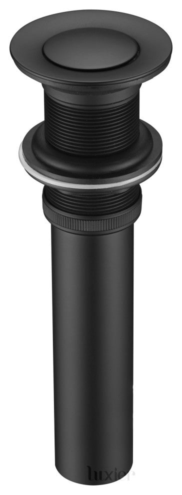1-1/2" Push Pop-Up Drain Stopper for Sink, Matte Black, Without Overflow
