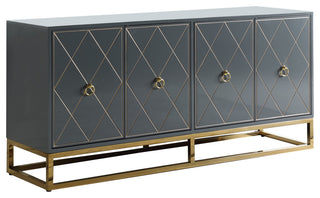 Senior Gold Plated Accent Sideboard, Gray