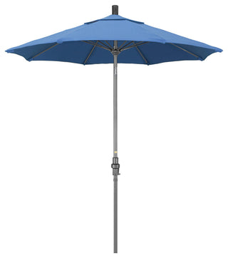7.5' Grey Collar Tilt Lift Fiberglass Rib Aluminum Umbrella, Pacifica, Capri