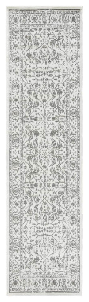 Alpine Fany Power-Loomed Polypropylene Area Rug, Light Gray, 2'7" X 10'