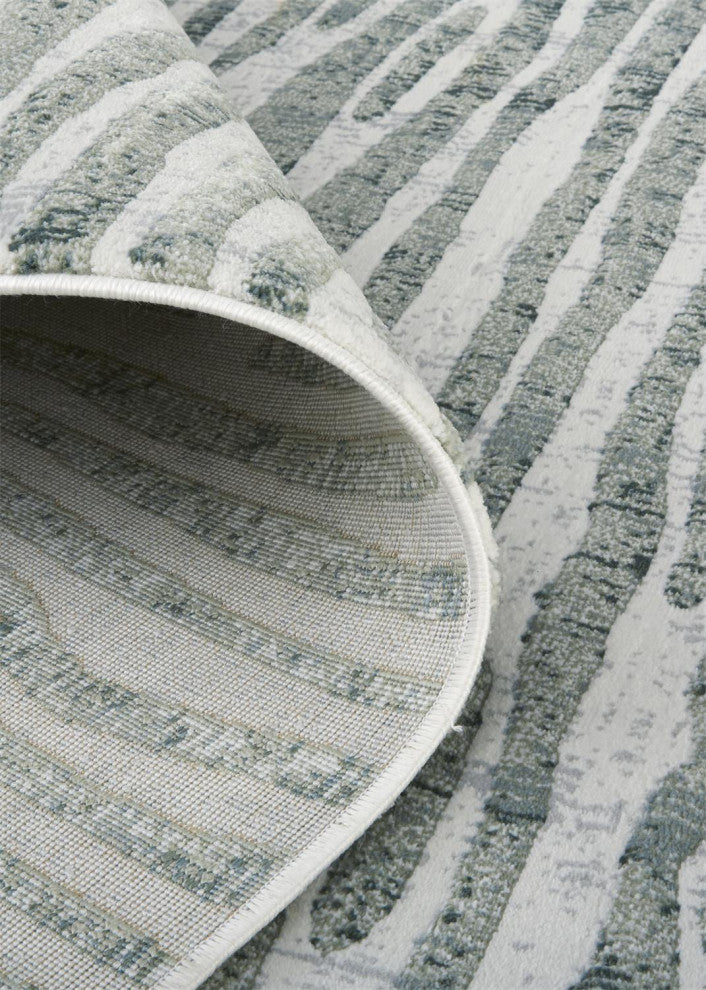 Halton Contemporary Abstract Rug, Iceberg Green, 8'x10'