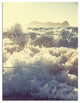 Roaring White Waves on Beach, Seascape Triptych Canvas Print, 28x36, 3 Panels
