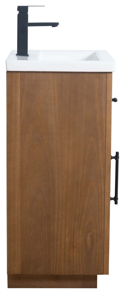 Vanity Art Bathroom Vanity With Sink, Tan, 20" Single, White Ceramic Top