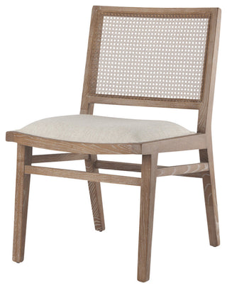 Wynn Cream Fabric With Cane And Light Brown Wood Frame Dining Chair (Set of 2)