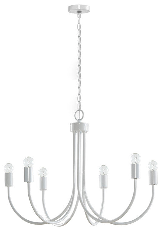 510 Design Ellie Contemporary Matte White Metal 6-Light Chandelier