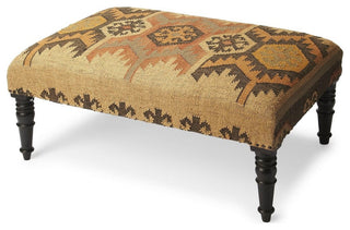 Mesquite Jute Cocktail Ottoman, Mountain Lodge