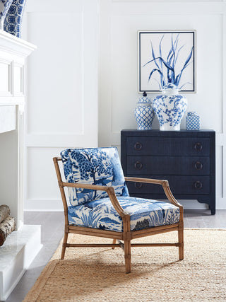Lifestyle scene with the dresser in a decorative room setting.