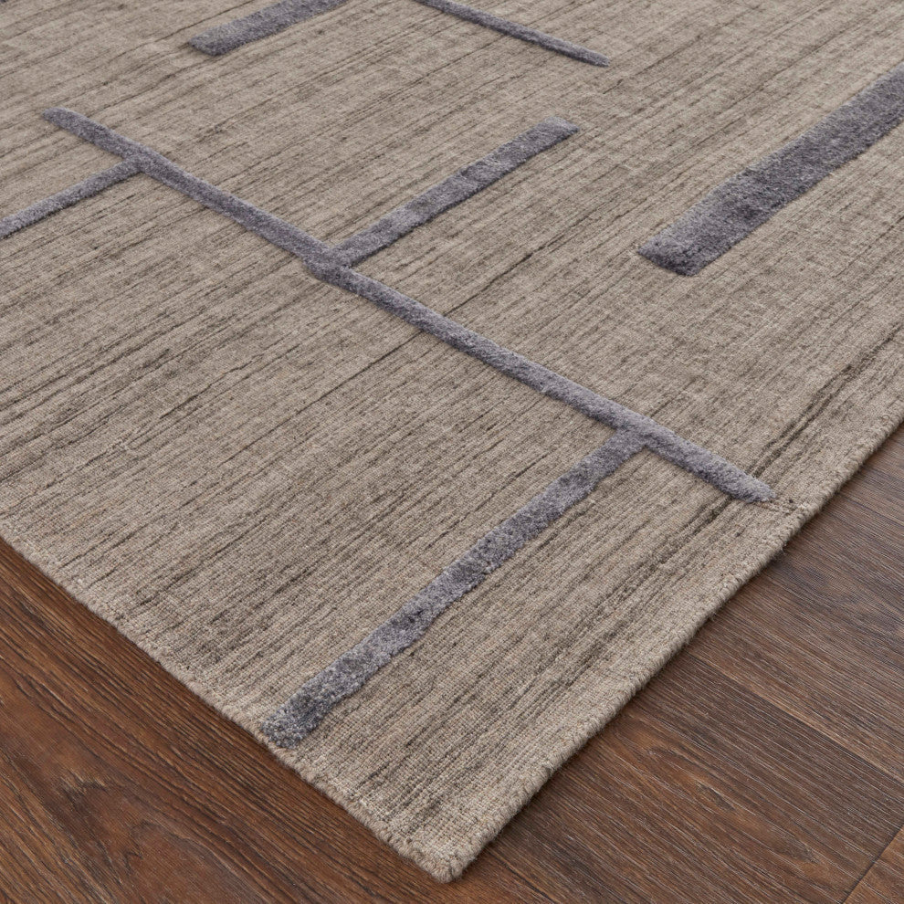 Longridge T8002 Modern/Casual/Scandinavian Area Rug, Ivory/Blue, 8'x10'