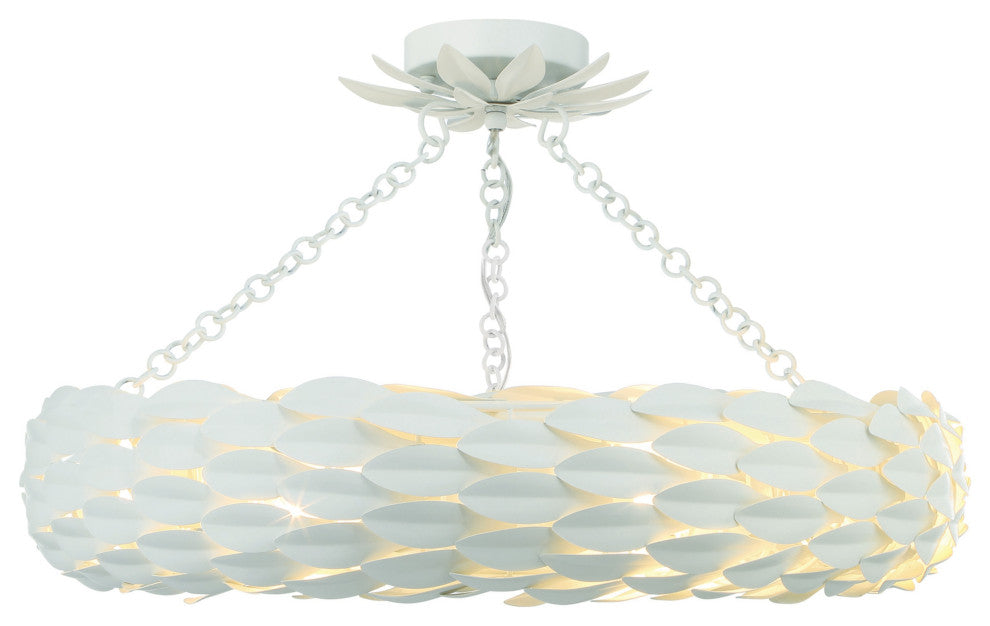 Crystorama Lighting Group 536_CEILING Broche 6 Light 24"W - Matte White