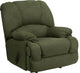 Contemporary Glacier Olive Microfiber Chaise Rocker Recliner
