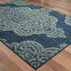 Martinique Overscale Medallion Navy/ Grey Indoor/Outdoor Area Rug, 7'10"X10'10"