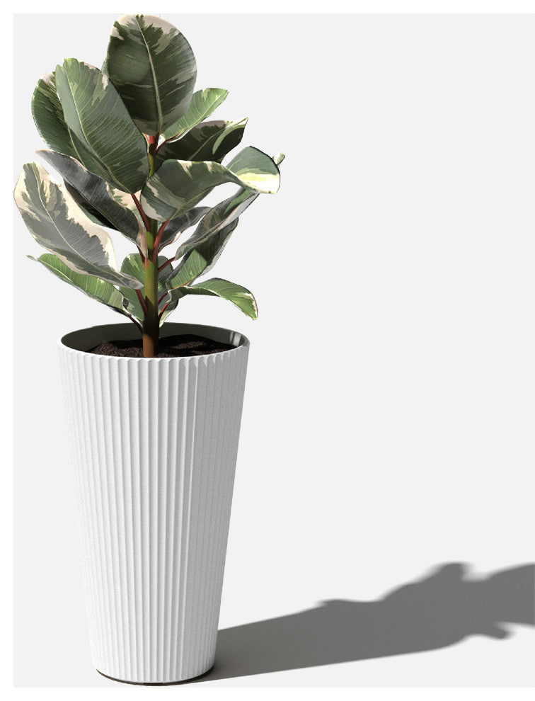 Veradek Demi Series Tall 26" Planter, White, 1 Pack