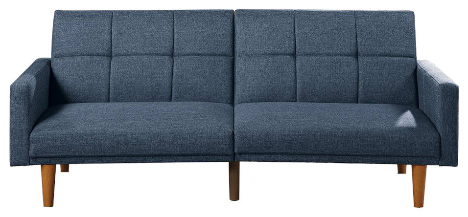 Black Linen-Like Fabric Adjustable Sofa, Navy
