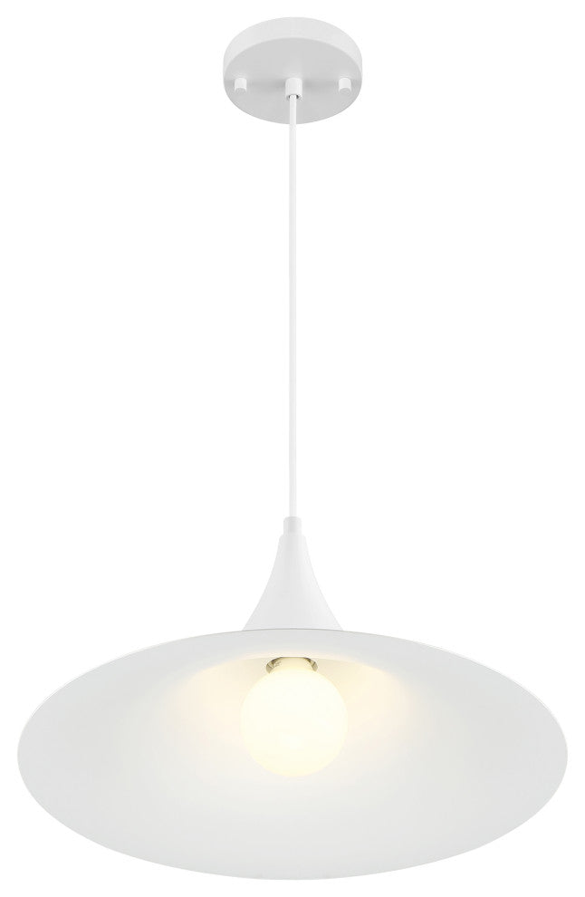 Costa LED Pendant, Replaceable LED, Matte White, 15.75in