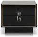 HomeRoots 21" Black MDF and Steel Nightstand With Two Drawers