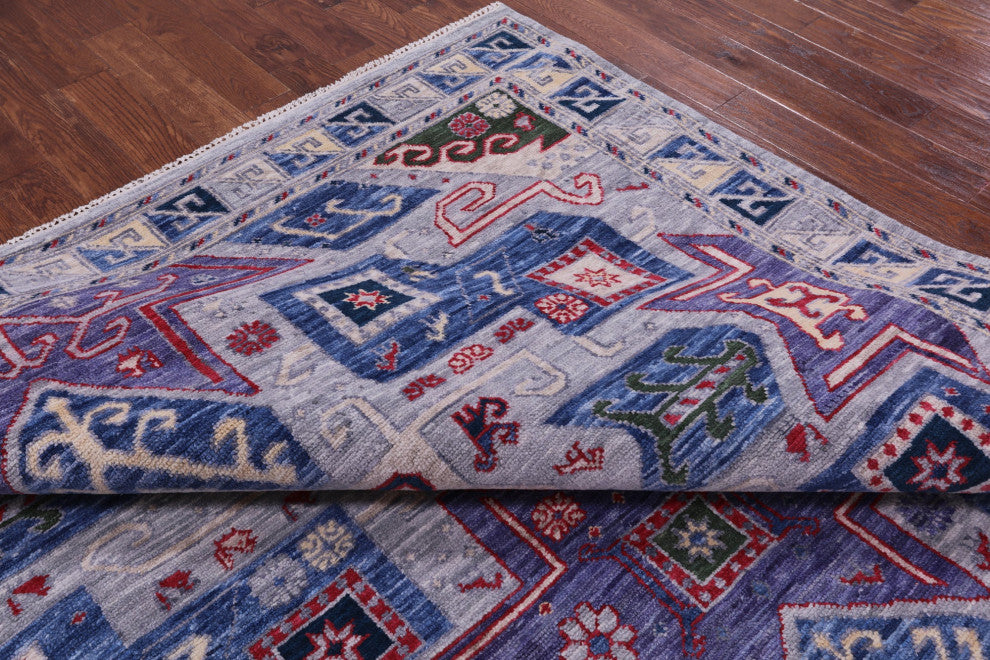 9' 2" X 12' 3" Kazak Handmade Wool Rug - Q13270