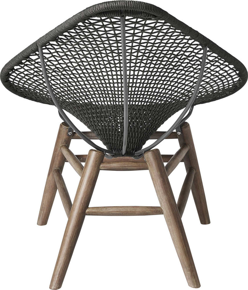 Lucida Accent Chair, Dark Gray Cord and Weathered Eucalyptus
