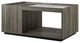Talia 40" Glass Top Storage Coffee Table - Slate Grey