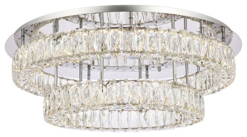 Modern Chrome 2-Light Flush Mount
