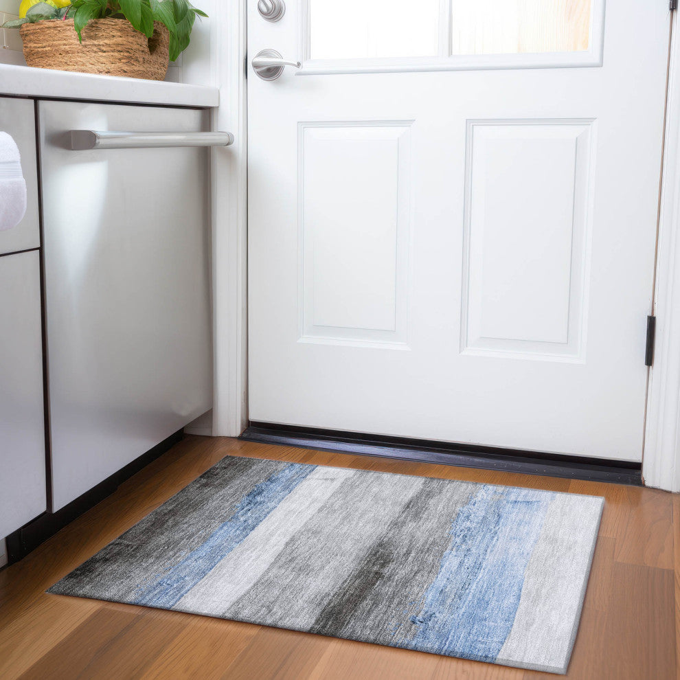Machine Washable Indoor/Outdoor Chantille ACN1883 Sky 1'8" x 2'6" Rug