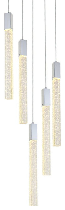 Elegant Lighting 2067D20 Weston 5 Light 20"W LED Crystal Multi - Chrome