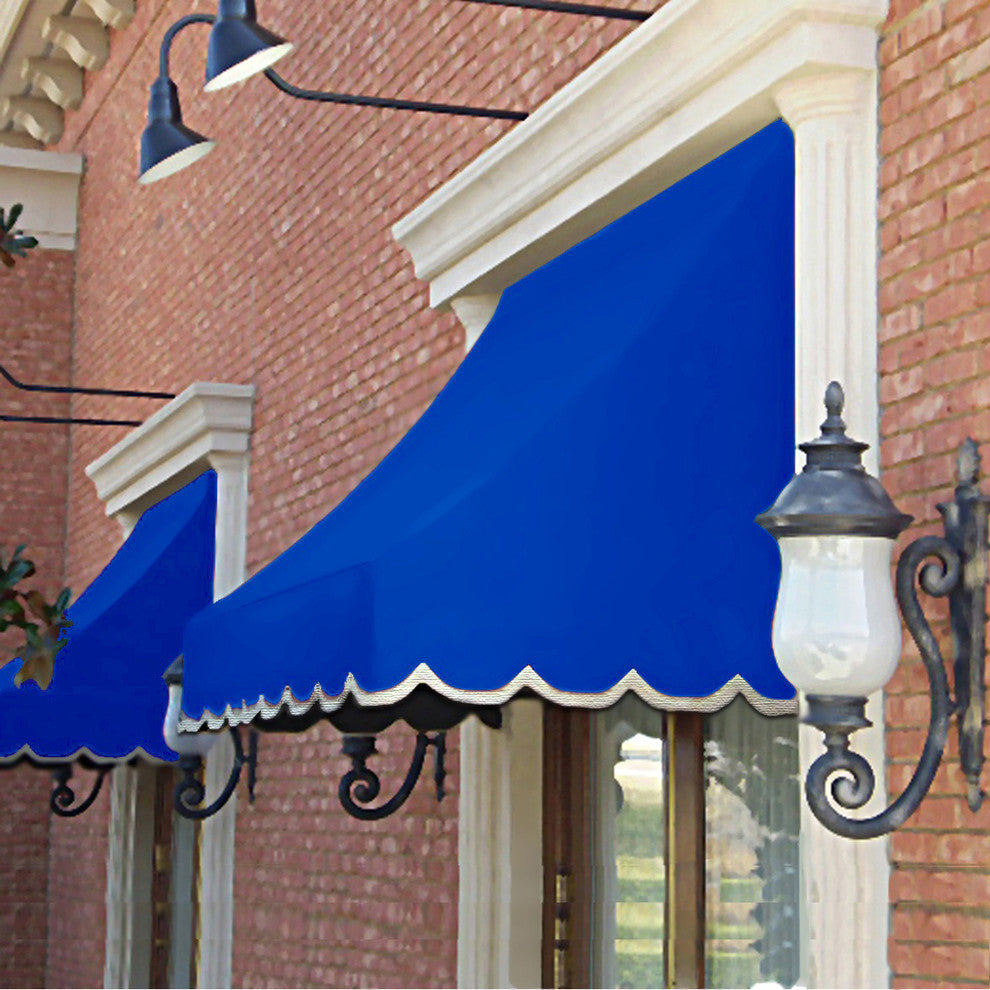 Awntech 7' Nantucket Acrylic Fabric Fixed Awning, Bright Blue
