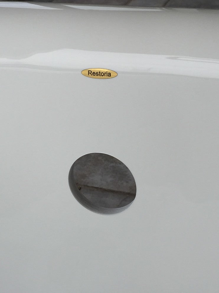 Ambassador White Slipper Clawfoot Tub With White Feet, No Drilled Faucet Hole