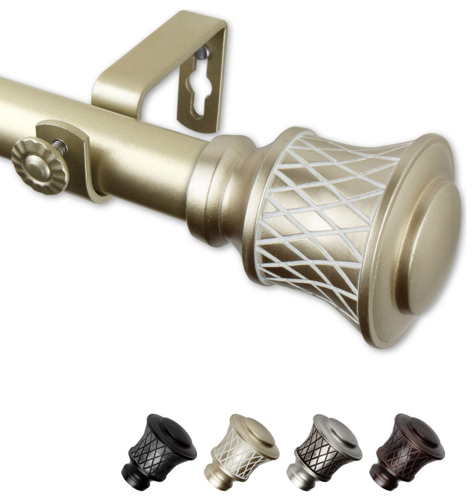 Alina 1" Curtain Rod, Light Gold, 28-48"